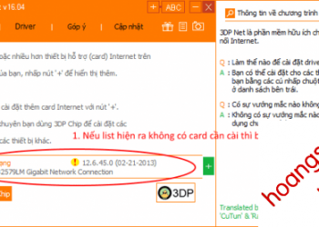 Cài driver mạng cho máy tính thiếu driver, chưa có driver mạng